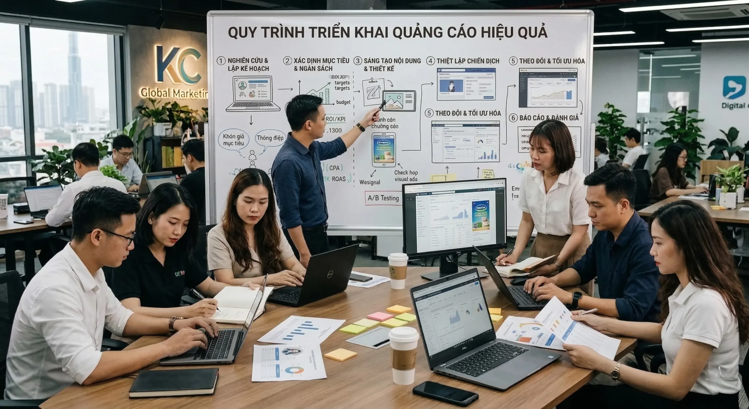 Quy trình 6 bước triển khai quảng cáo hiệu quả tại KC Global Marketing - Digital Marketing Agency