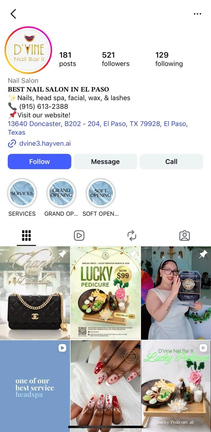 D'Vine Nail Bar III Instagram Profile
