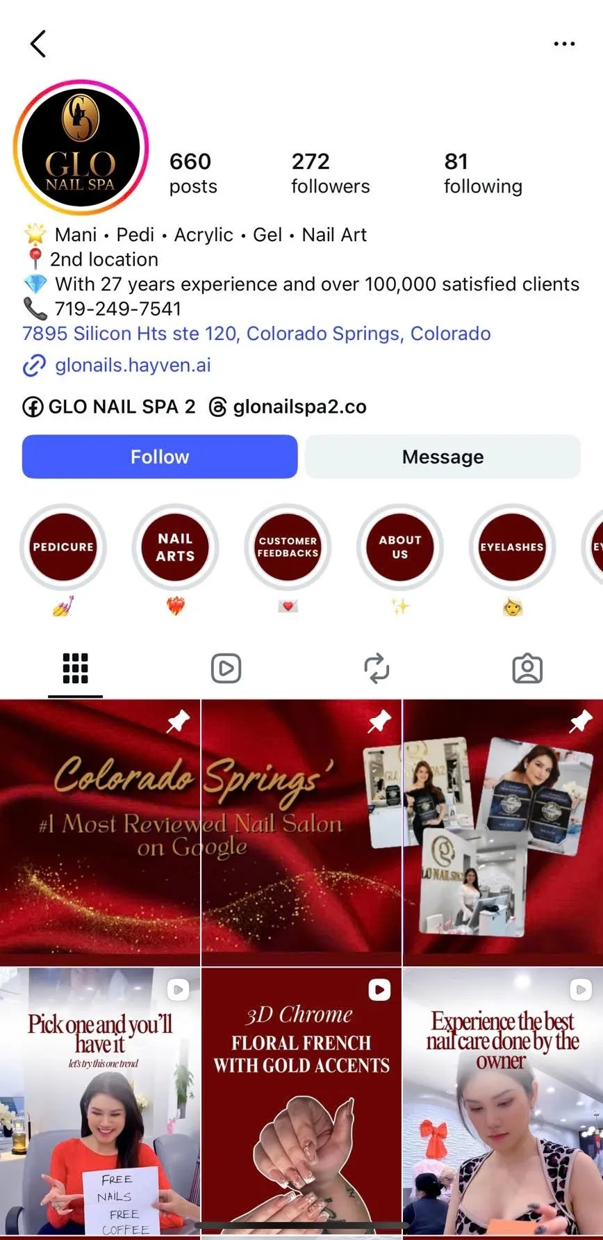 Glo Nail Spa 2 Instagram Profile