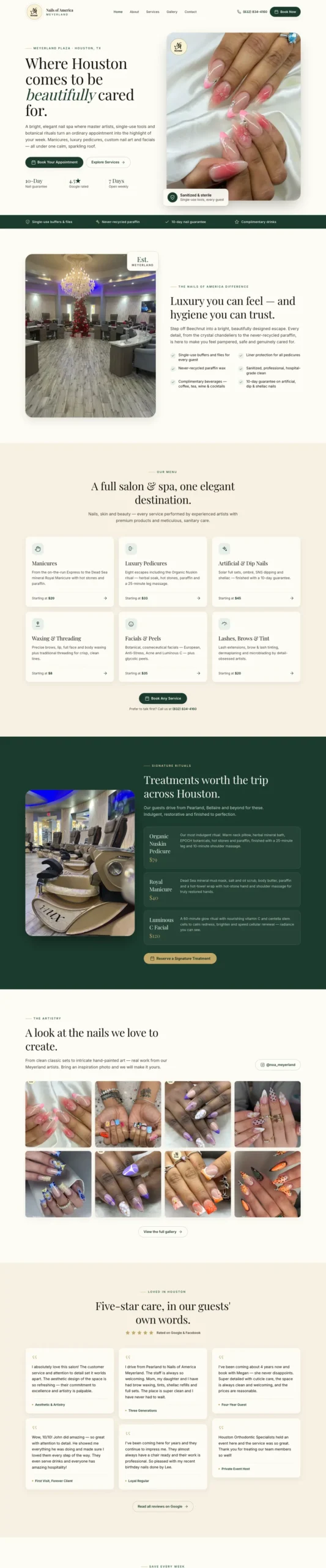 Nails of America Meyerland Website Preview